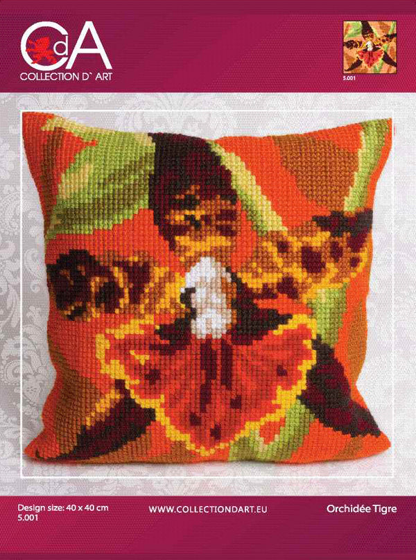 Cross Stitch Kit: Cushion: Tiger Orchid