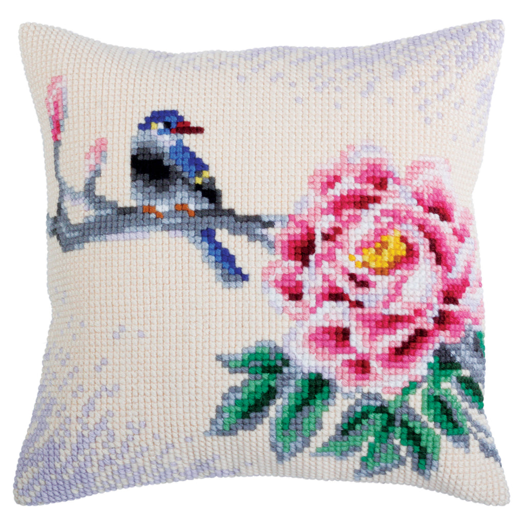Cross Stitch Kit: Cushion: Flower And Bird