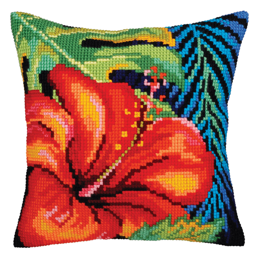 Cross Stitch Kit: Cushion: Hibiscus Flower