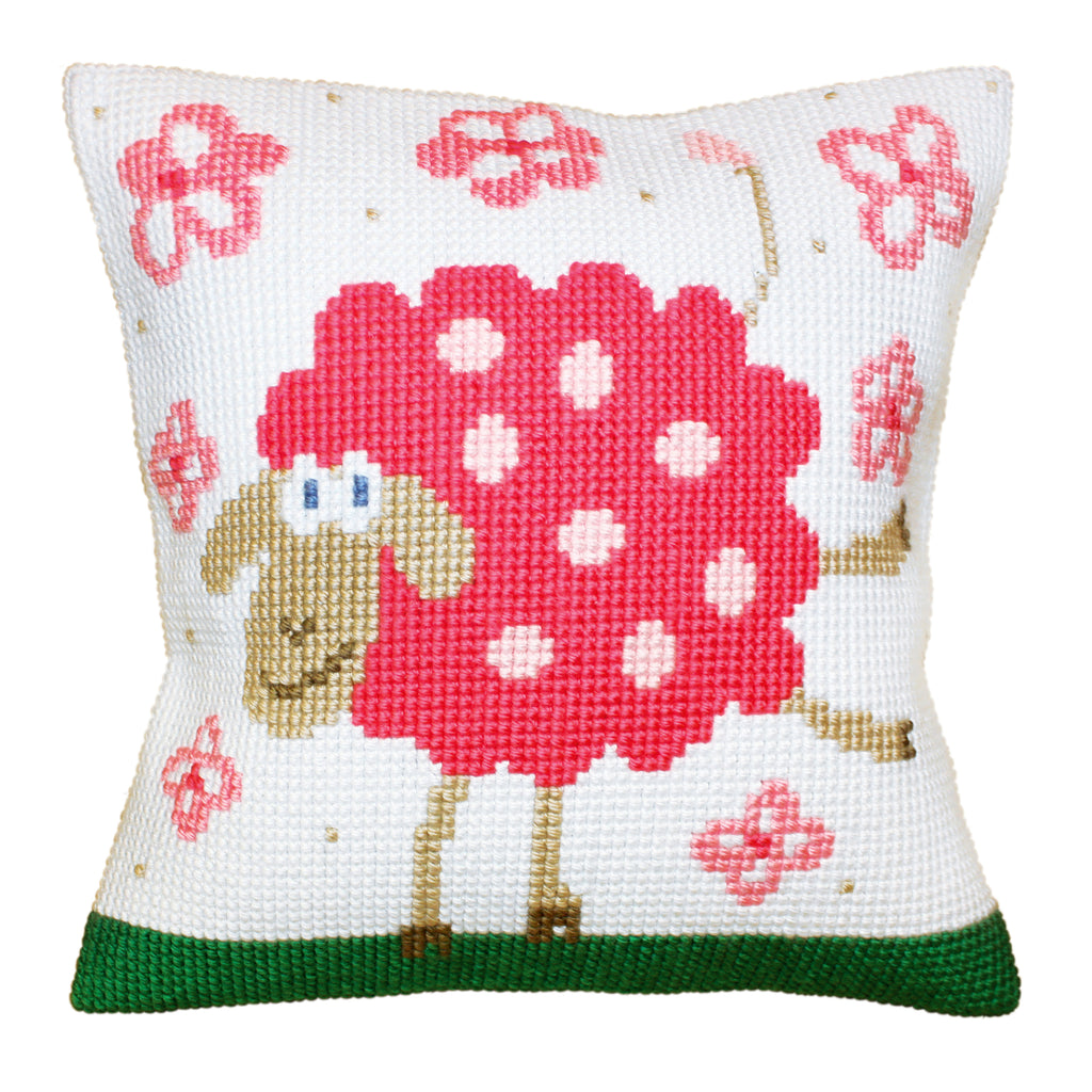 Cross Stitch Kit: Cushion: Cheerful Lamb