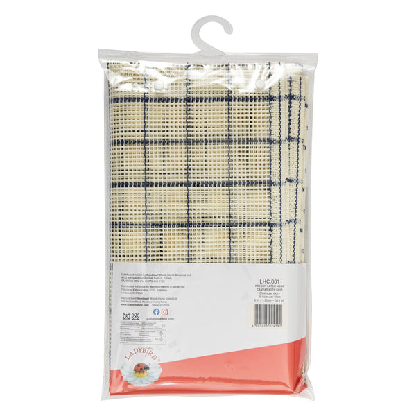 Latch Hook Canvas: 5 Count: 1.52m x 91.4cm: White: Pre-Packed