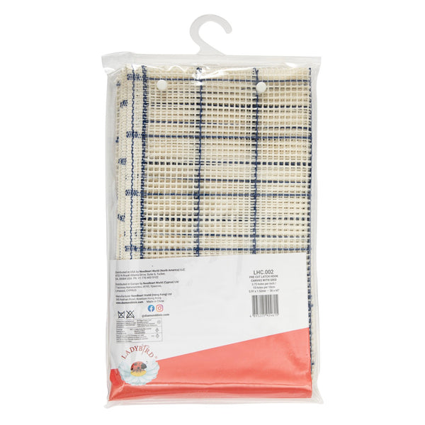 Latch Hook Canvas: 3.75 Count: 1.52m x 91.4cm: White: Pre-Packed