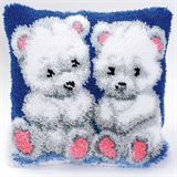 Vervaco Latch Hook Cushion Kit Polar Bear Cubs 40cm x 40cm