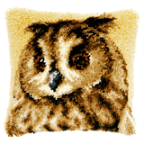 Vervaco Latch Hook Cushion Kit Brown Owl 40cm x 40cm