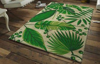 Printed Canvas Latch Hook Rug Kit - Tropical Leaves 100cm x 150cm
