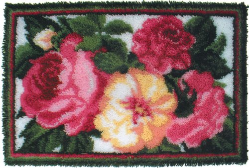 Wonderart Rose Bouquet Latch Hook Rug Kit 40" x 27"
