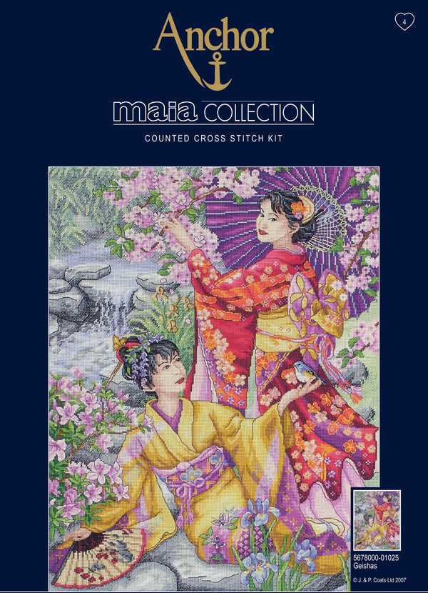 Counted Cross Stitch Kit: Maia Collection: Geishas