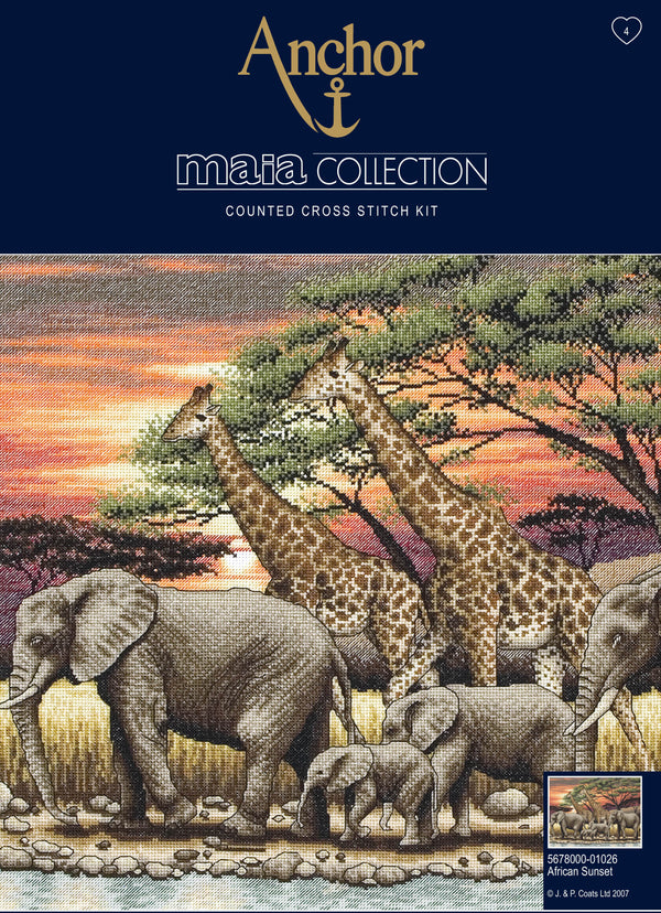 Counted Cross Stitch Kit: Maia Collection: African Sunset