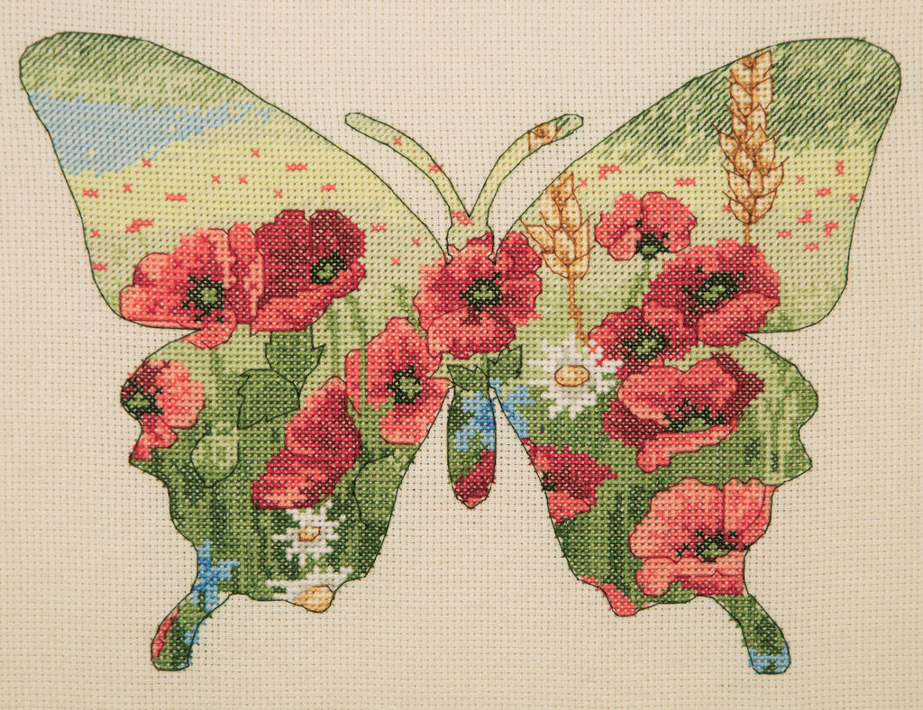 Counted Cross Stitch Kit: Maia Collection: Butterfly Silhouette
