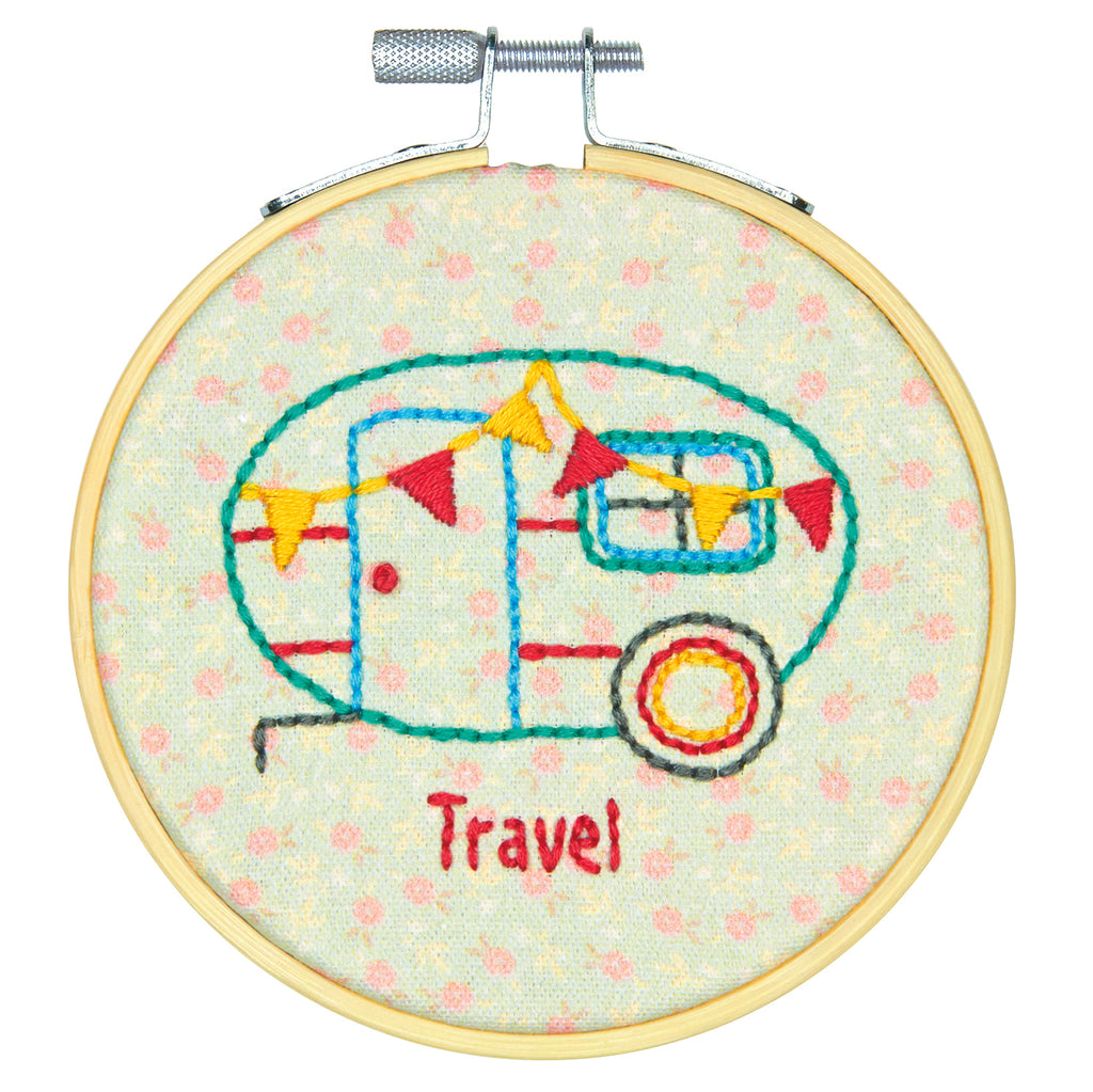 Embroidery Kit with Hoop: Crewel: Camper