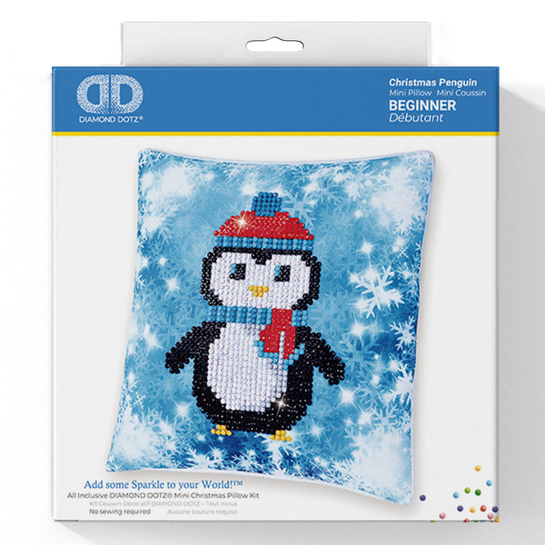 Diamond Painting Kit: Cushion: Christmas Penguin