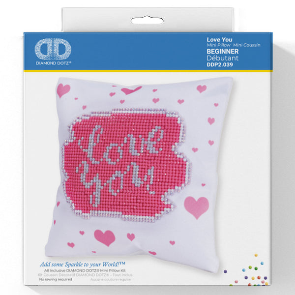 Diamond Painting Kit: Cushion: Love You