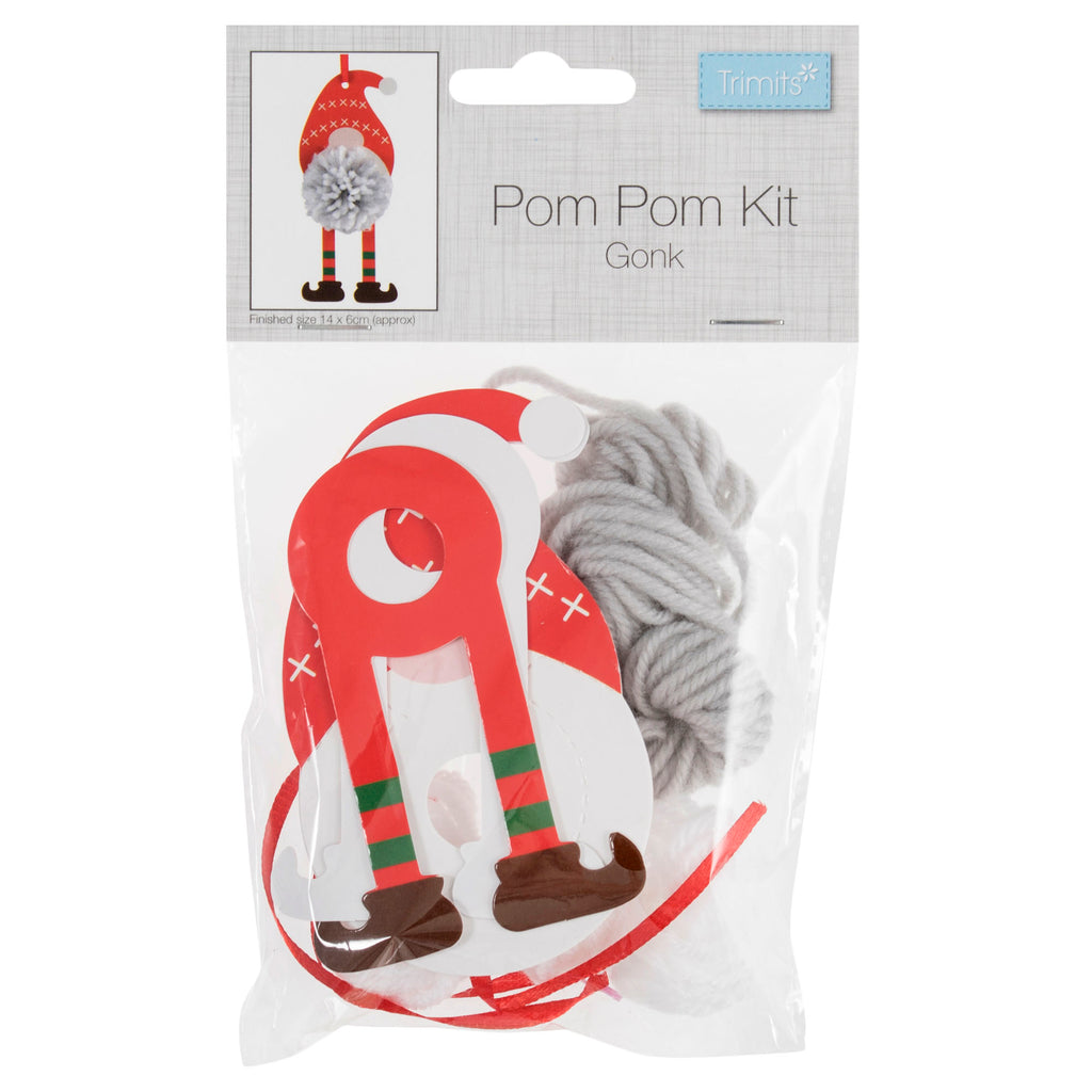 Pom Pom Decoration Kit: Christmas: Gonk: Pack of 1