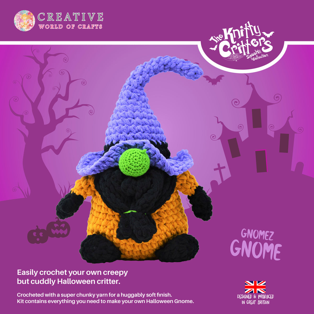 Gnome Knitty Critters Medium Crochet Kit – Allport Editions