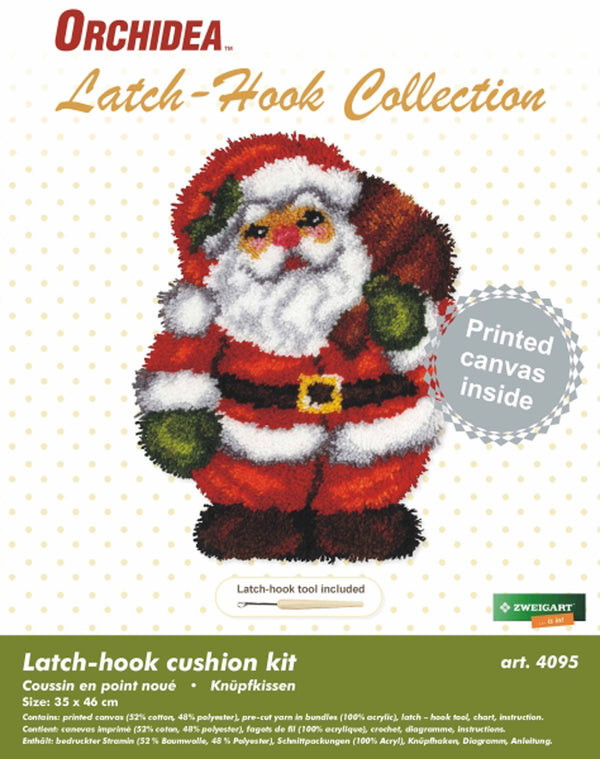 Latch Hook Kit: Cushion: Shaped: Santa