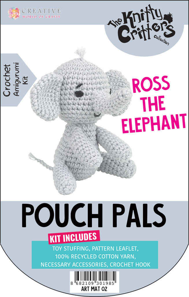 Knitty Critters - Pouch Pals - Ross The Elephant