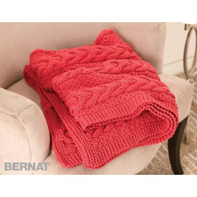 KNITTING PATTERN - Bernat Maker Home Dec - Cable Ready Blanket