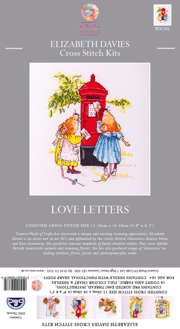 Elizabeth Davies Counted Cross Stitch Kit - Love Letters
