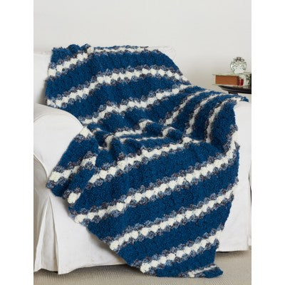 CROCHET PATTERN - Soft Boucle - Bias Stripe Afghan Crochet Pattern