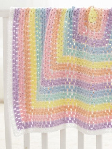 CROCHET PATTERN - Caron Simply Soft - Baby Blanket Squared