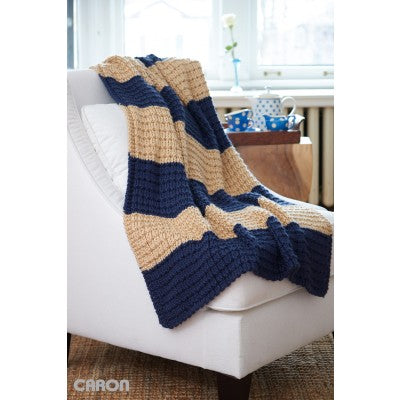 KNITTING PATTERN Caron Simply Soft Easy Breezy Knit Afghan
