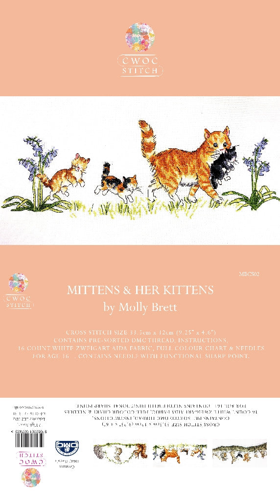 Molly Brett Counted Cross Stitch - Mittens & Her Kittens