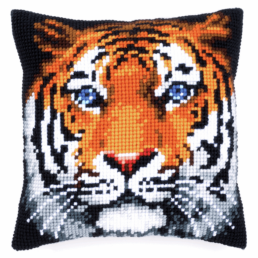 Vervaco Cushion Cross Stitch Kit Tiger PN-0162358