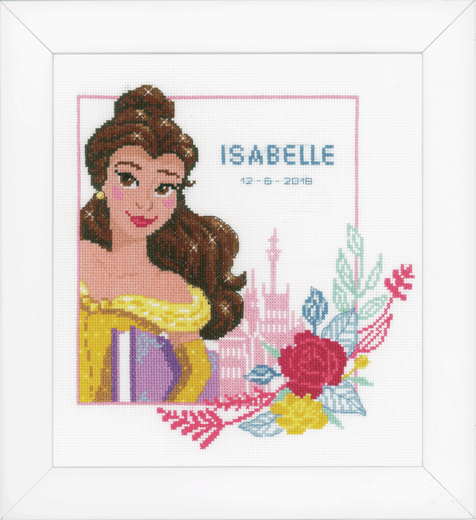 Vervaco Counted Cross Stitch Kit: Disney: Beauty and the Beast - Enchanted Beauty Birth Record PN-0168031