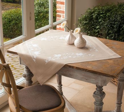 Vervaco Embroidery Tablecloth Kit - White Silhouette PN-0013116