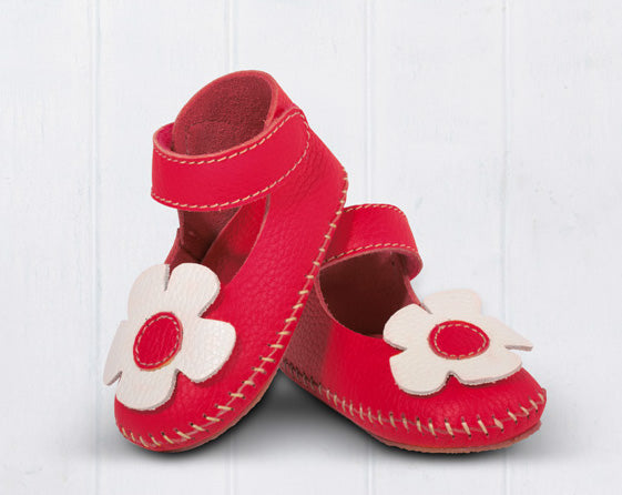 Daisy Roots - Little Shoes - Mary-Jane Girls Red Velcro Ballerina