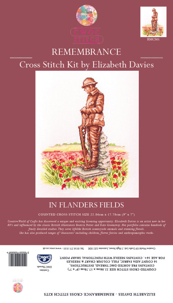Remembrance Counted Cross Stitch Kit - In Flanders Fields
