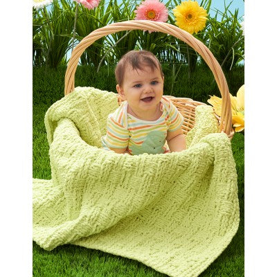 KNITTING PATTERN - Baby Blanket Basketweave Baby Blanket