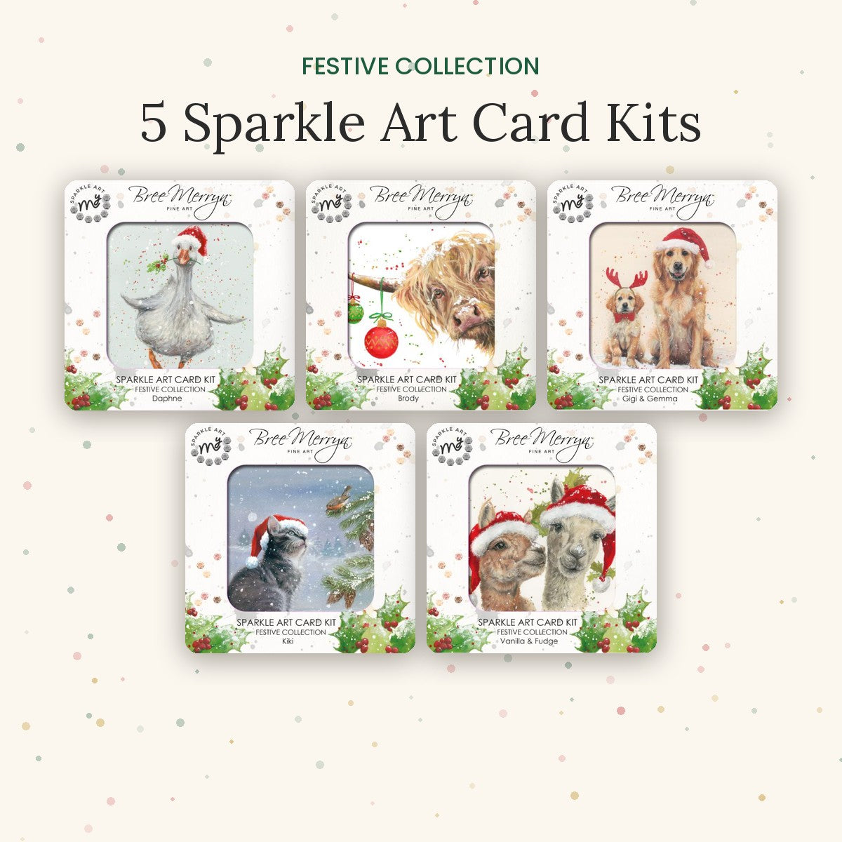 Bree Merryn Sparkle Art Card Kit Bundle - Festive Collection (5 Kits)