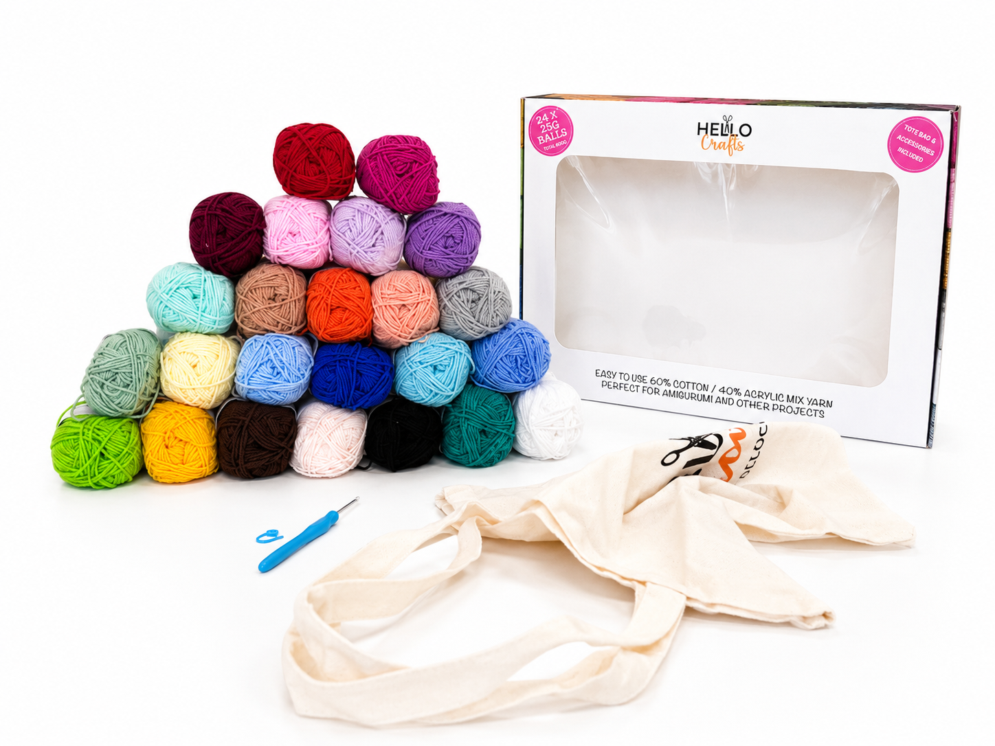 Hello Easy Gift Box | 24 x 25g Hello Easy Yarn Set