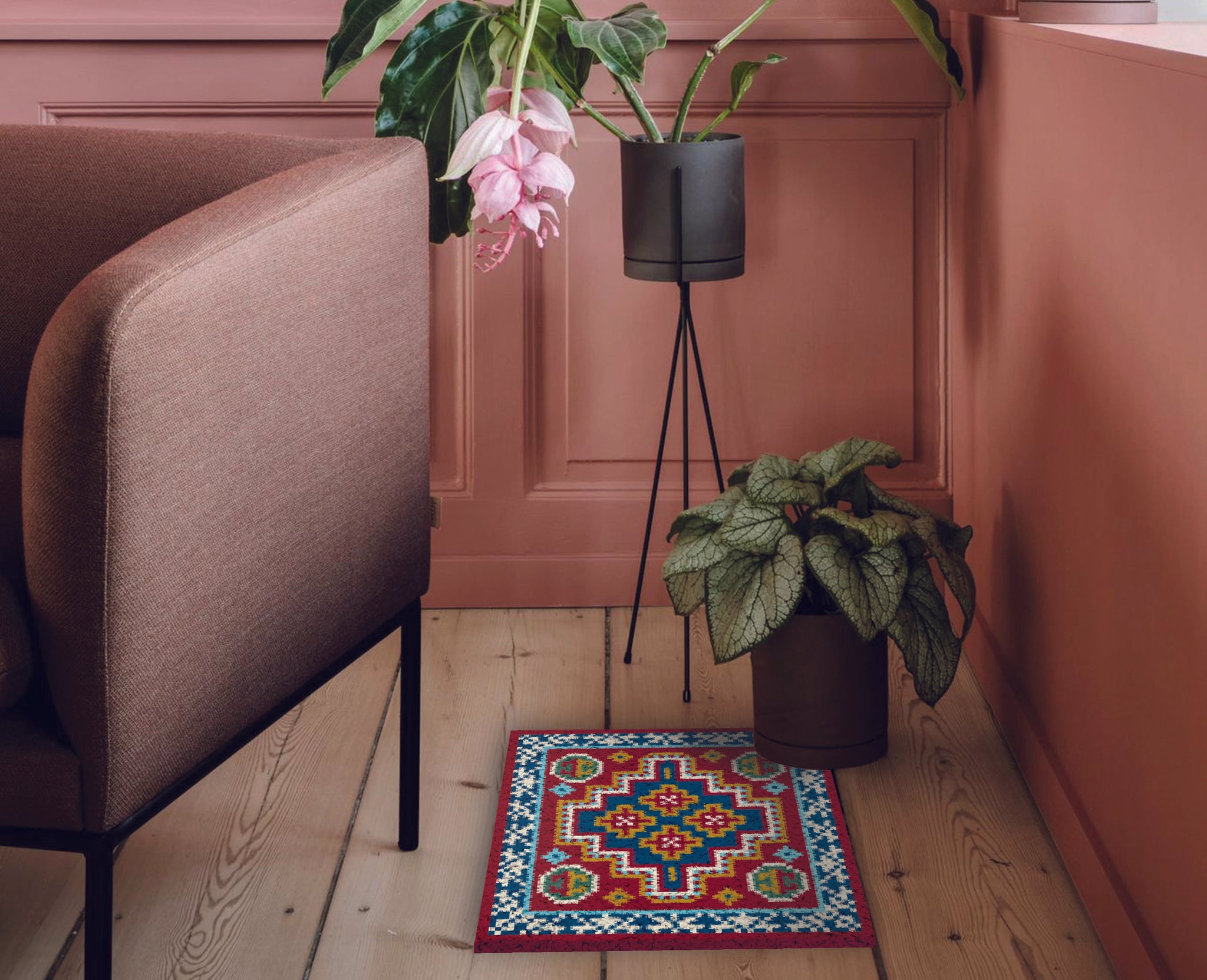 Printed Canvas Latch Hook Rug Kit - Oasis 50cm x 50cm 3604