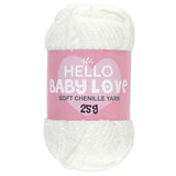 Hello Baby Love Soft Chenille Yarn 25g - 201 White