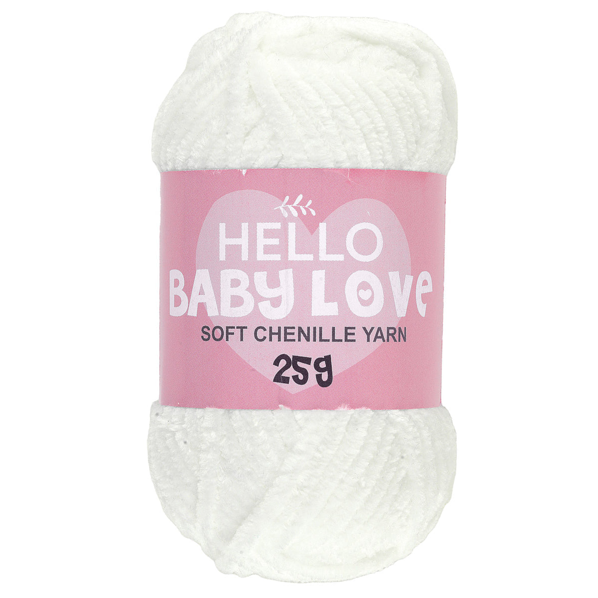 Hello Baby Love Soft Chenille Yarn 25g - 201 White