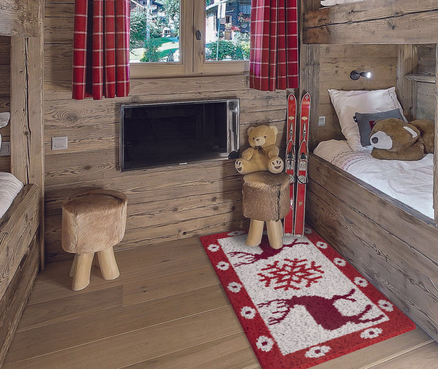 Printed Canvas Latch Hook Rug Kit - Deer 50cm x 100cm