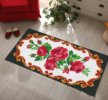 Printed Canvas Latch Hook Rug Kit - Excellence 50cm x 100cm