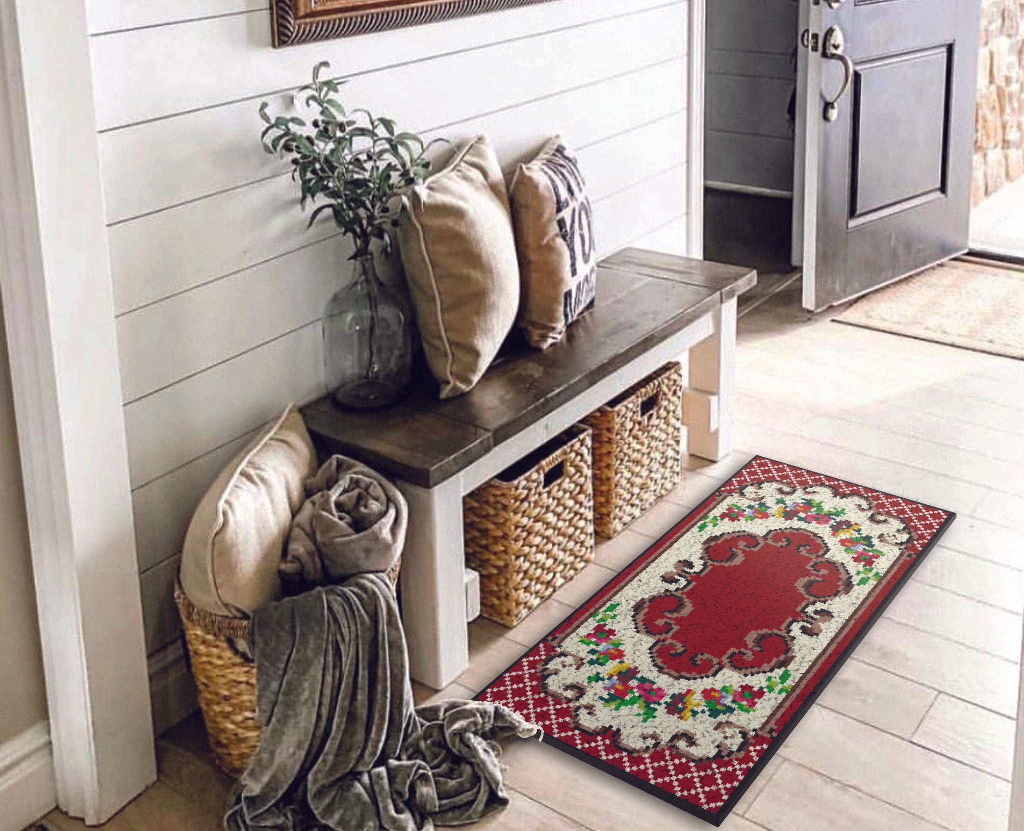 Printed Canvas Latch Hook Rug Kit - Tuileries 50cm x 100cm