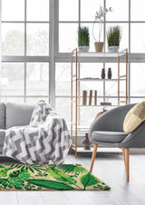 Printed Canvas Latch Hook Rug Kit - Tropical Leaves 100cm x 150cm