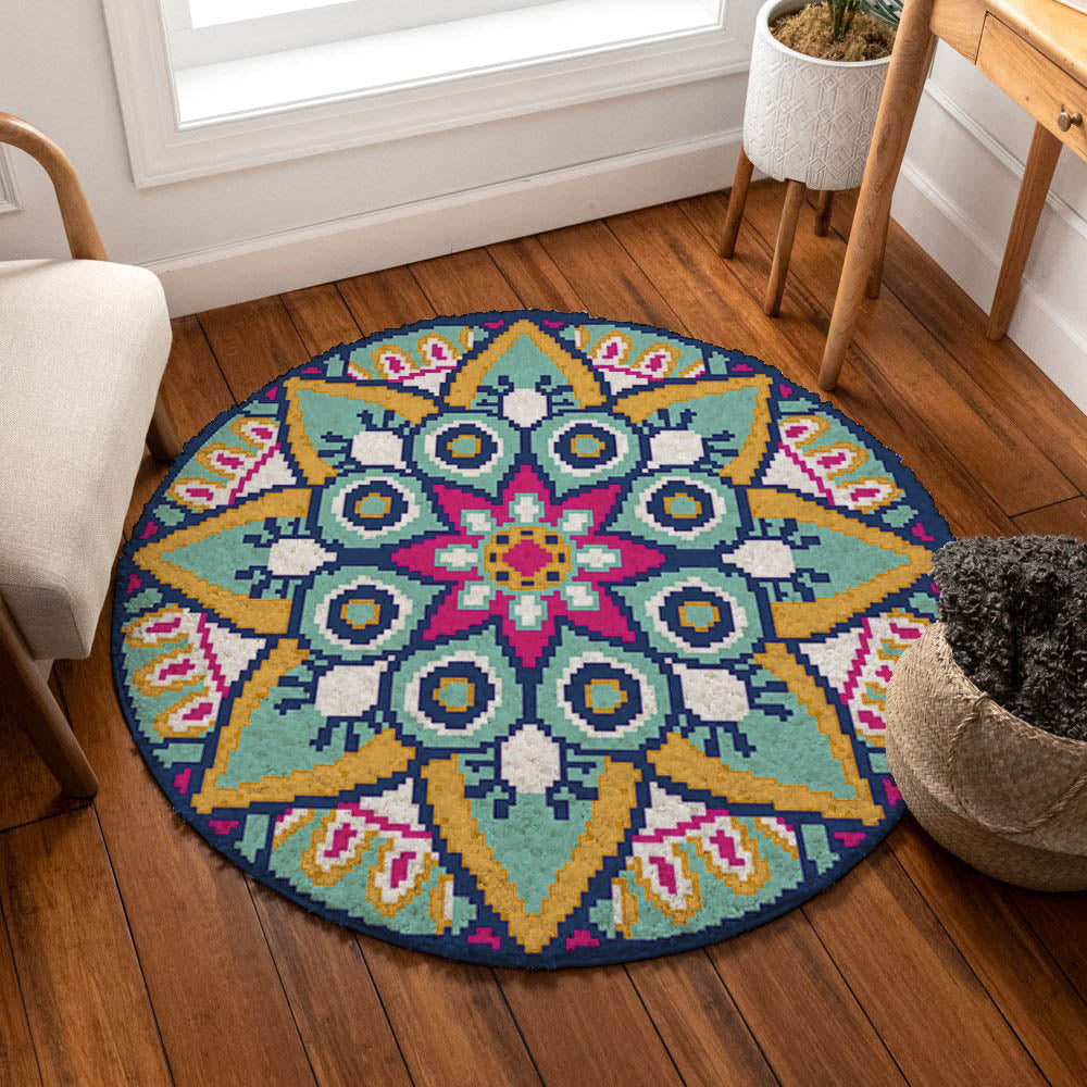 Printed Canvas Latch Hook Rug Kit - Mandala  diam 100cm 3999