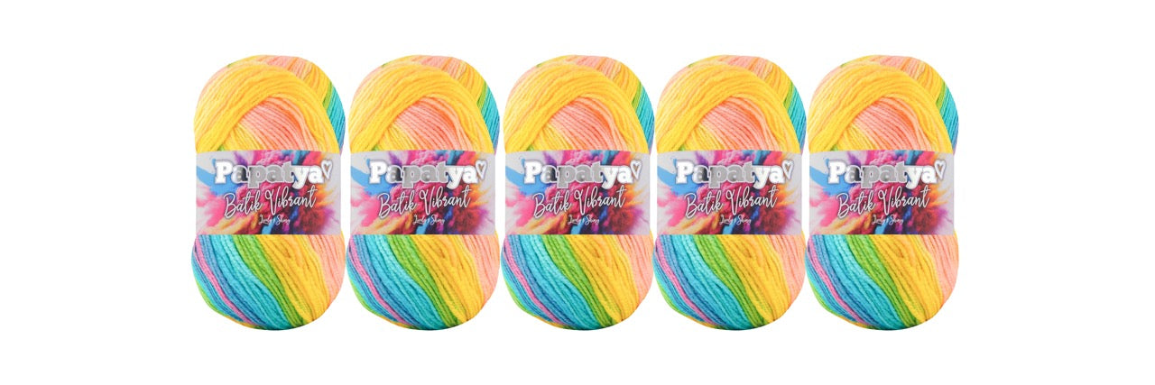 5 x 100g Papatya Batik Vibrant DK Yarn