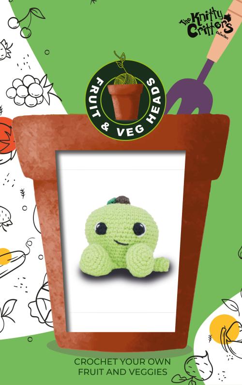 Knitty Critters - Fruit & Veg Heads Amigurumi Crochet Kit - Apple Strudel