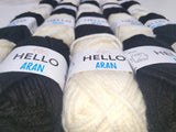 HELLO Aran Monochrome Bumper Pack - 20 x 30g Balls