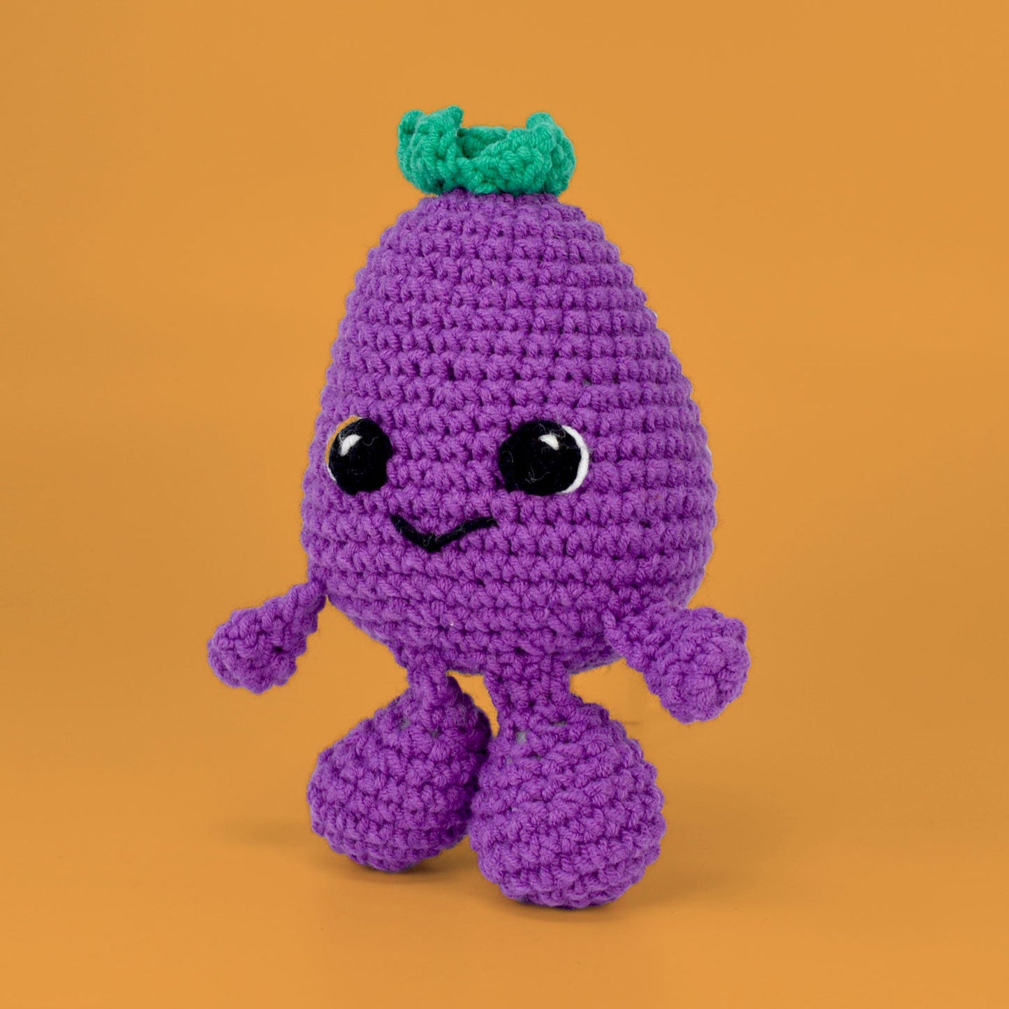 Knitty Critters - Fruit & Veg Heads Amigurumi Crochet Kit - Aubergine Parmigiana