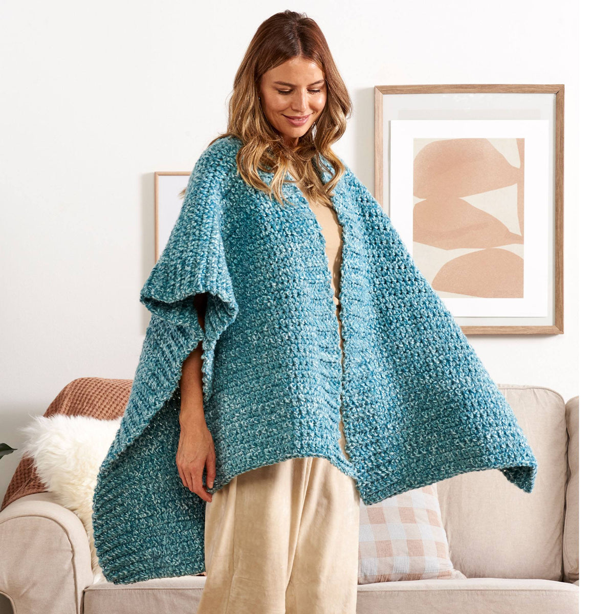 Bernat Fuzzy Flannel Crochet Wrap (Digital Download)