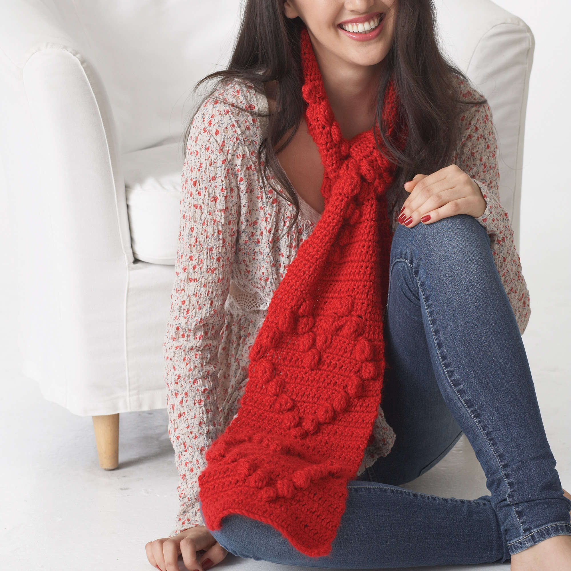 Bernat Crochet Valentine Heart Scarf (Digital Download)