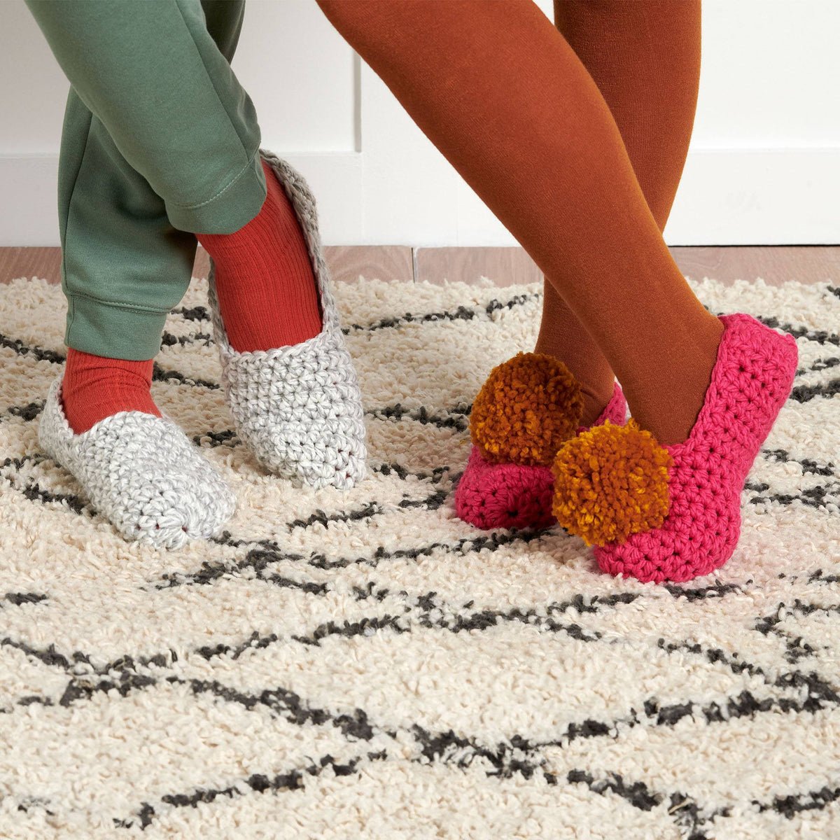 Bernat Beginner On Your Toes Crochet Slippers (Digital Download)