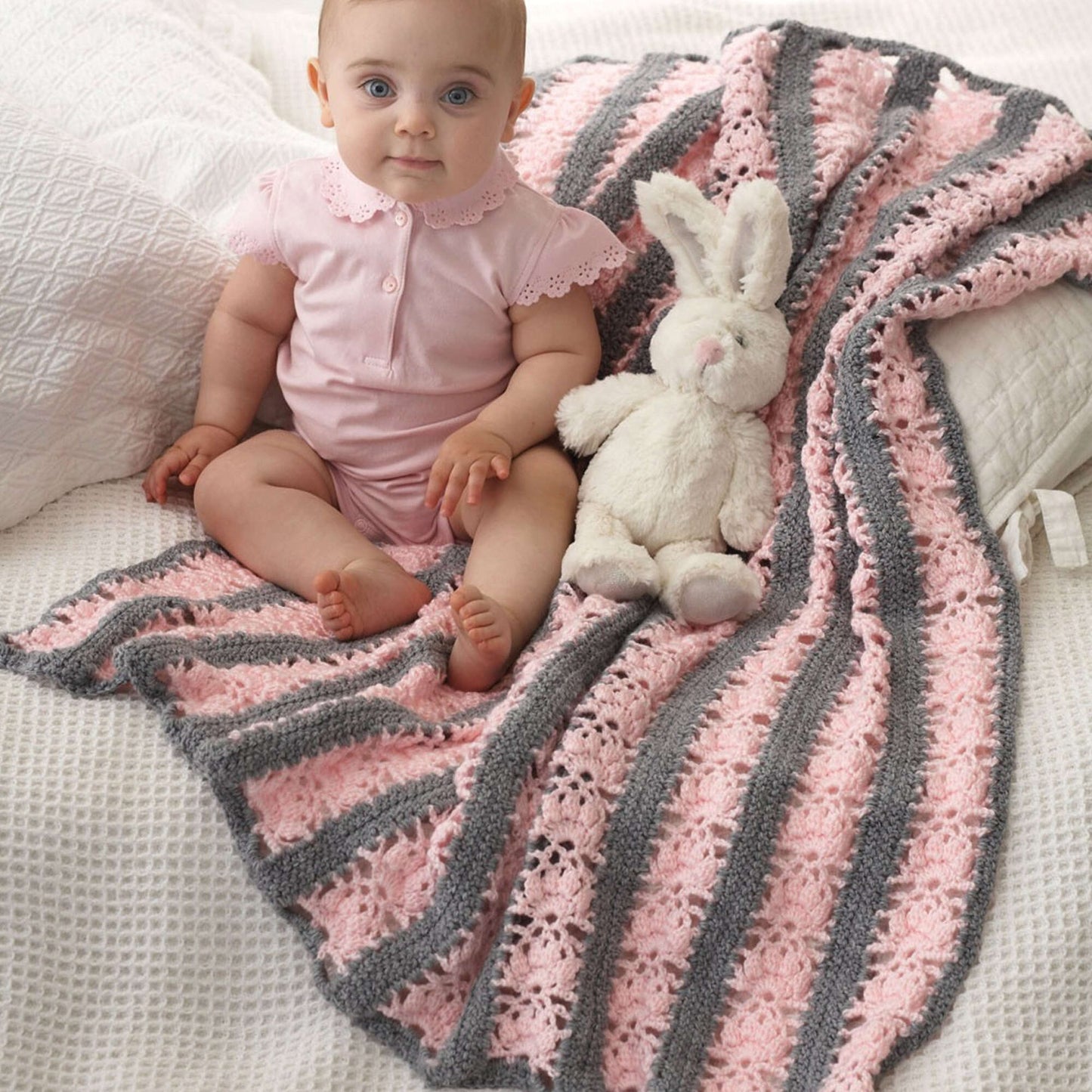 Bernat Lacy Stripes Crochet Blanket (Digital Download)